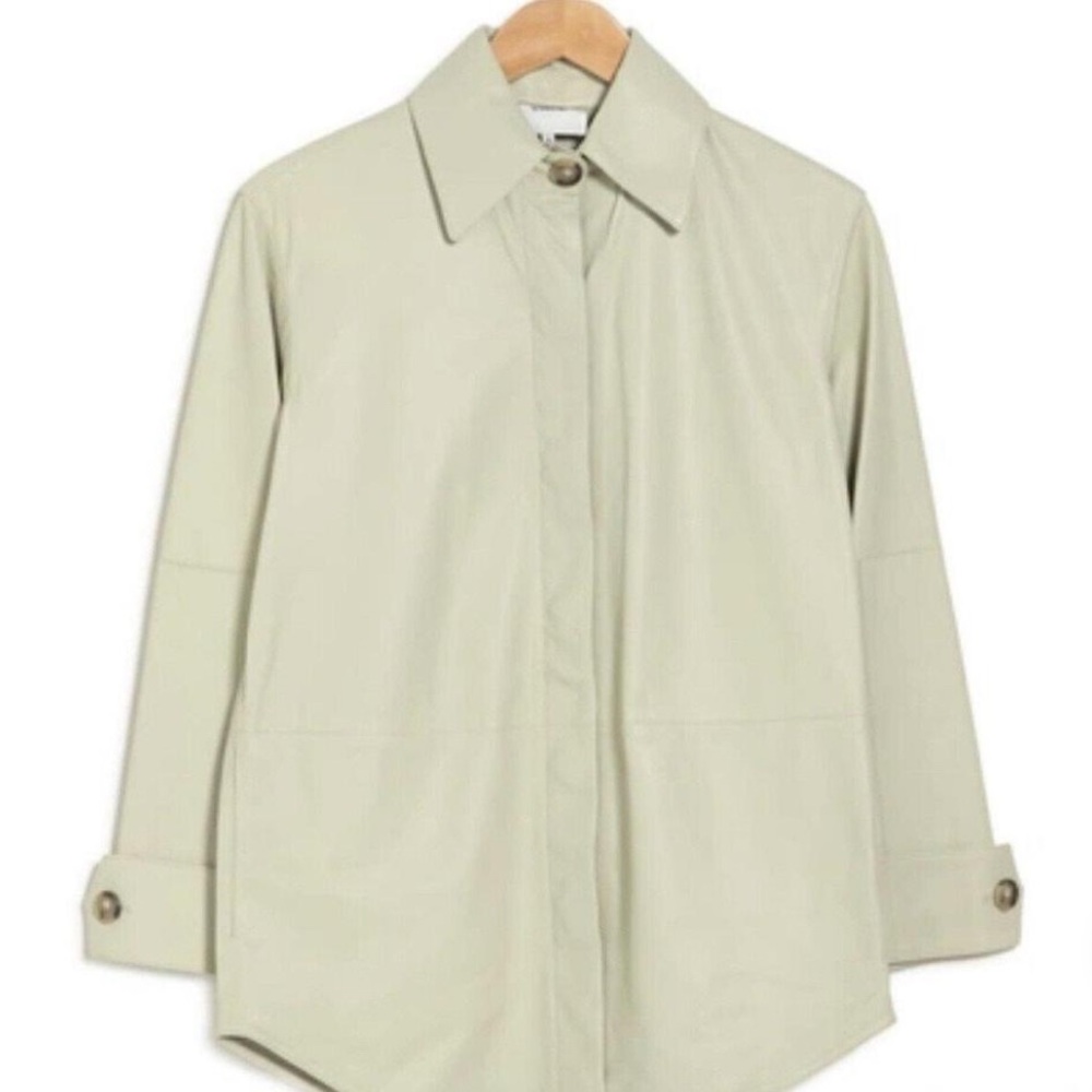 Vince Light Green Leather Shirt